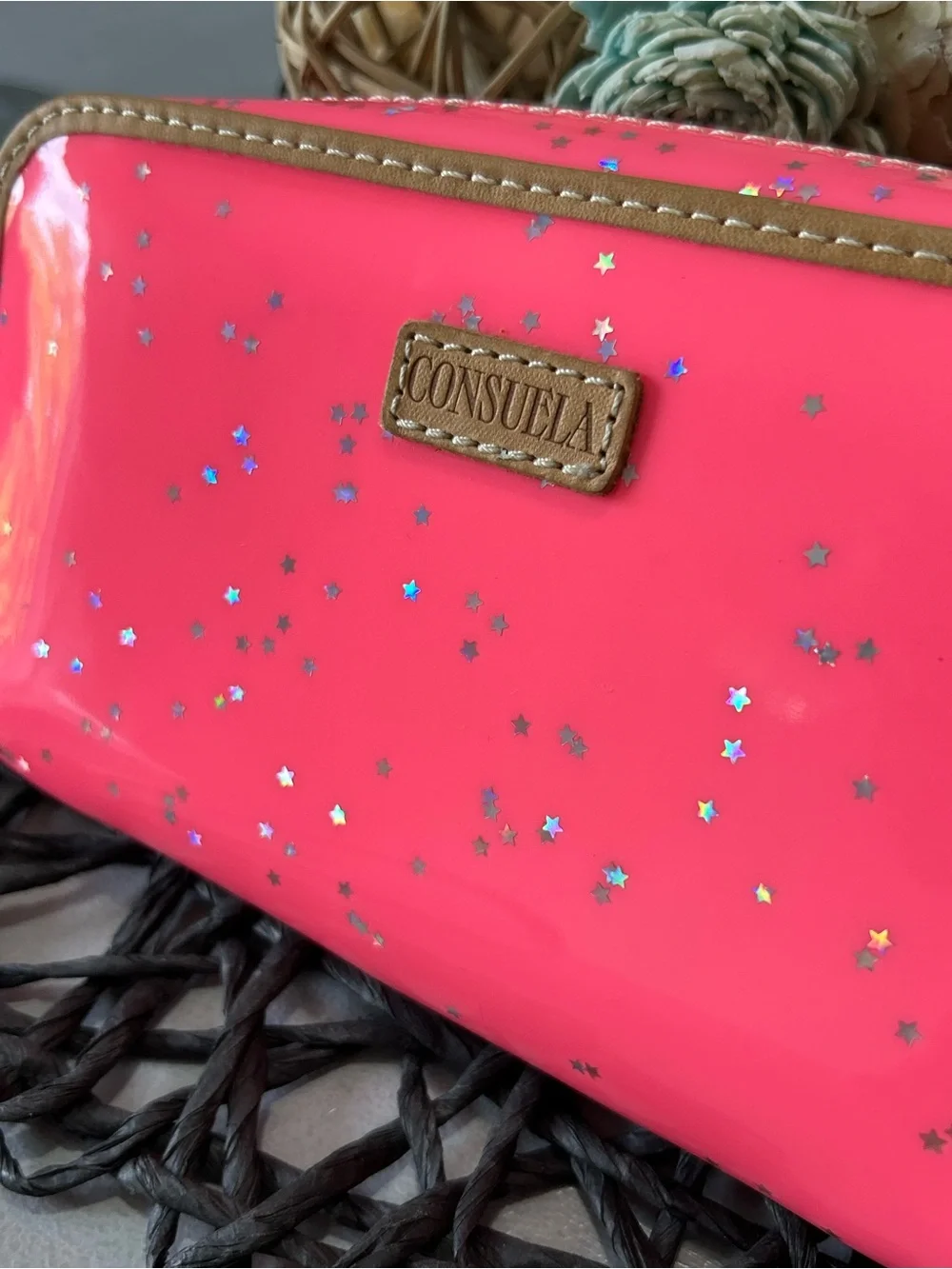 ✨ Consuela Shine Pink with Glitter Stars Wristlet Wallet
